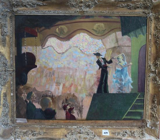 Anna Zinkeisen (1901-1976) oil on canvas Spanish dancers on stage 60 x 75cm.